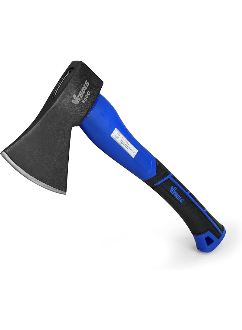 VTOOLS 15 Inch Carbon Steel Chopping Axe Hammer With Fiber Glass Handle, Hatchet for Wood Splitting and Kindling, Shock Absorbing - Image 3